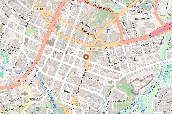 Map showing Fireforge Crafted Beer in Greenville