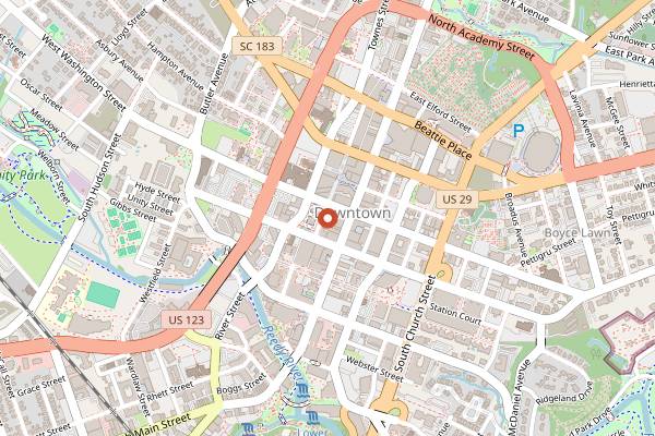 Map showing Greenville Beer Exchange (Taproom) in Greenville