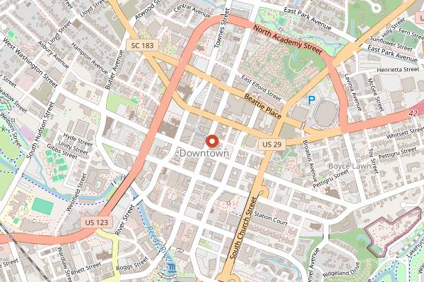 Map showing Greenville Craft Beer Week in Greenville