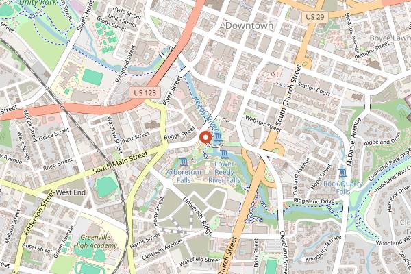 Map showing Passerelle Bistro in Greenville