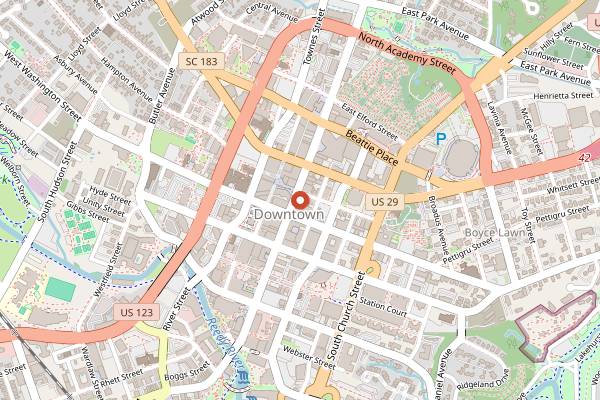 Map showing Scoundrel in Greenville