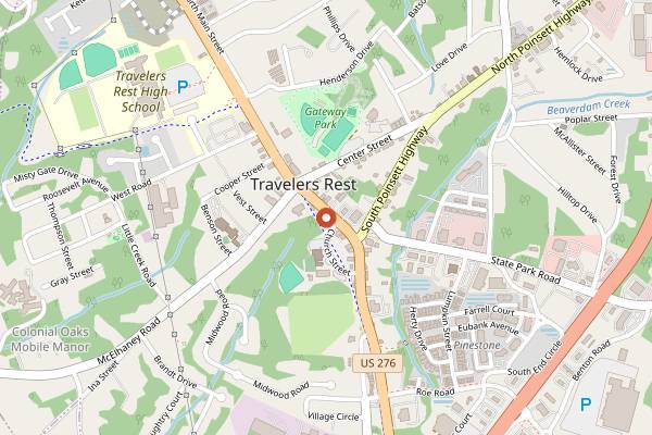 Map showing Topsoil Restaurant in Greenville
