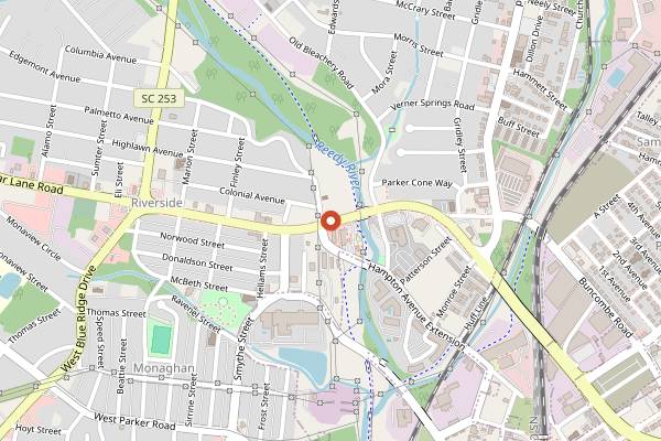 Map showing Swamp Rabbit Cafe and Grocery in Greenville