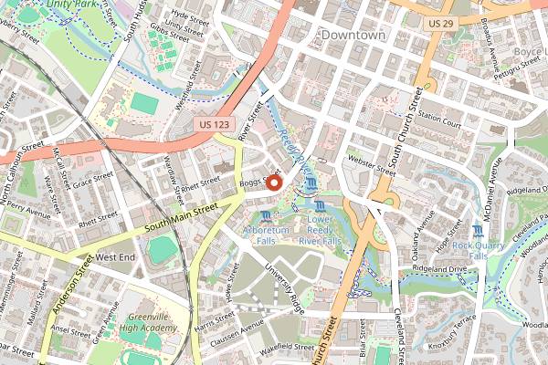 Map showing Pomegranate on Main in Greenville