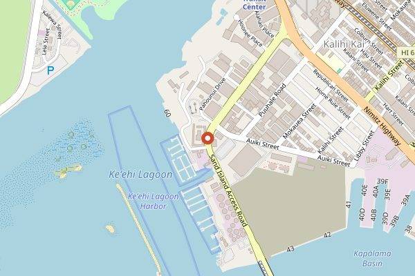 Map showing La Mariana Sailing Club in Honolulu