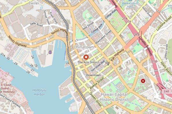 Map showing The Tchin Tchin Bar in Honolulu