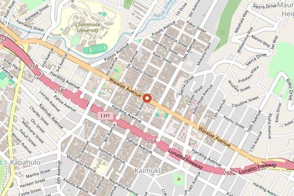 Map showing Mud Hen Water Sunday Brunch in Honolulu