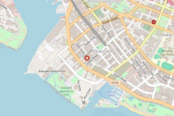 Map showing Morning Brew Kakaako in Honolulu