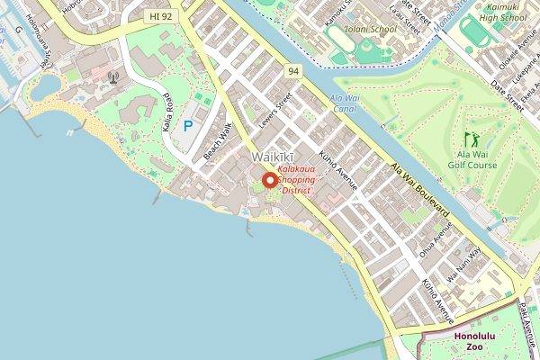 Map showing Big Island Coffee Roasters in Honolulu