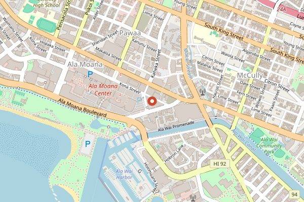 Map showing Jerusalem Kosher Deli in Honolulu