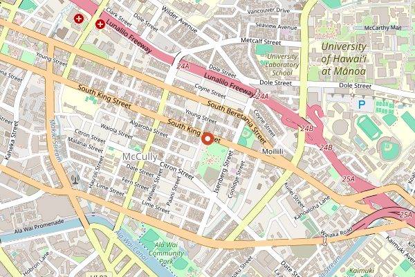 Map showing Peace Cafe Gluten-Free in Honolulu