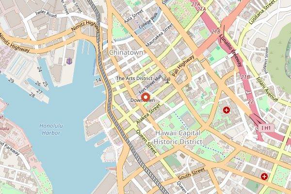 Map showing Honolulu Restaurant Week in Honolulu