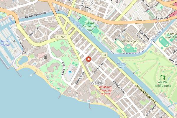 Map showing Sushi Sho Hawaii in Honolulu