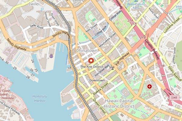 Map showing The Manifest in Honolulu