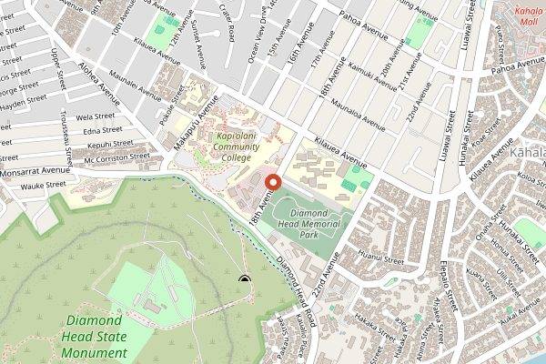 Map showing KCC Farmers Market in Honolulu