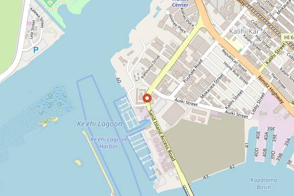 Map showing La Mariana Sailing Club in Honolulu