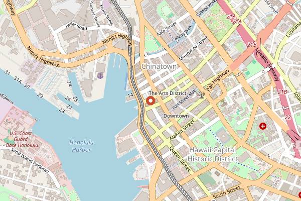 Map showing Murphy's Bar and Grill in Honolulu