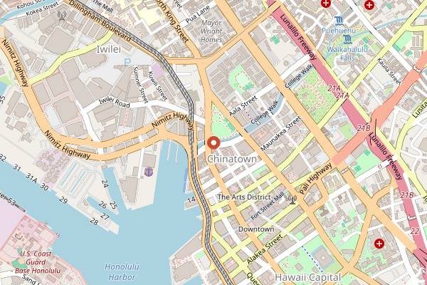 Map showing Skull and Crown Trading Co. in Honolulu