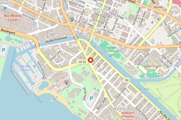Map showing Suzie Wong's Hideaway in Honolulu