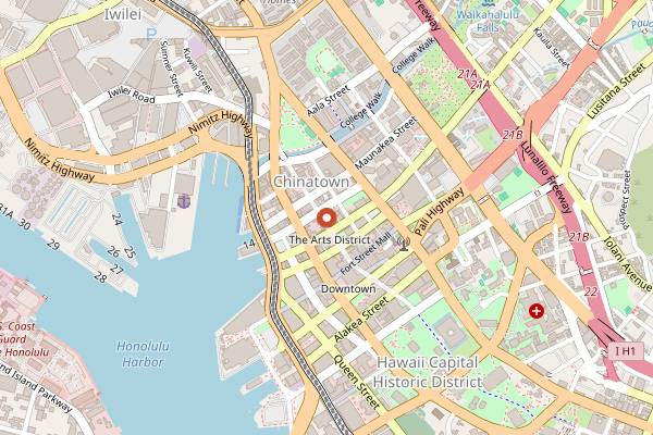 Map showing The Manifest in Honolulu