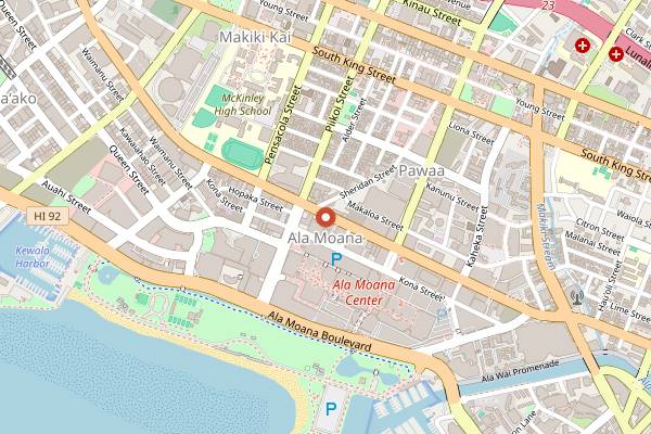 Map showing The Republik in Honolulu