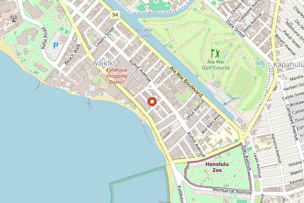 Map showing Wang Chung's Karaoke Bar in Honolulu
