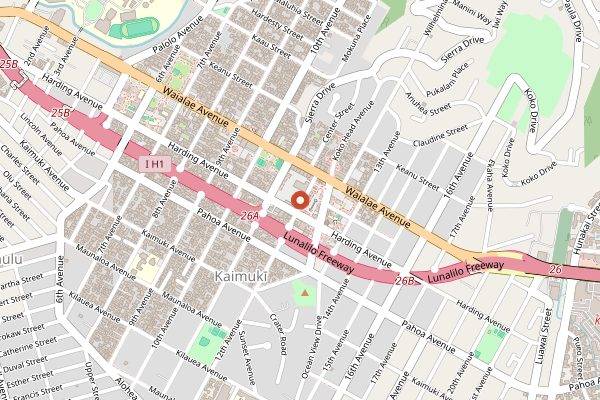Map showing Koko Head Cafe in Honolulu