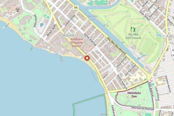Map showing Mugen Waikiki in Honolulu