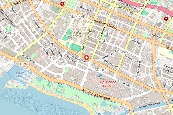 Map showing Amuse Wine Bar in Honolulu