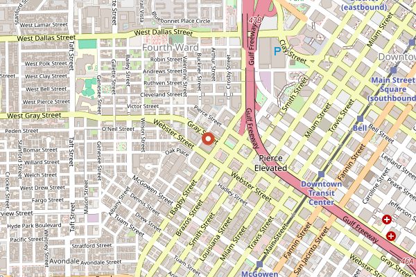 Map showing Fluff Bake Bar in Houston