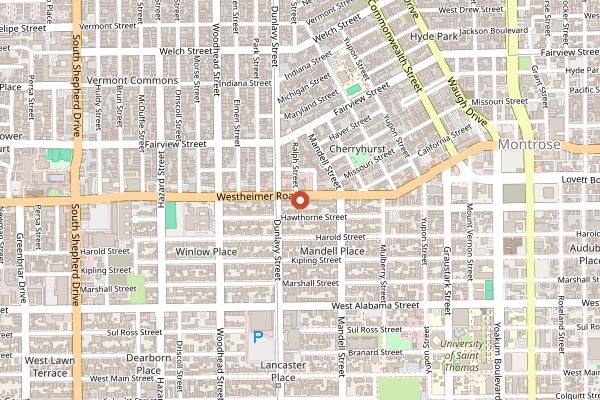 Map showing Poison Girl in Houston