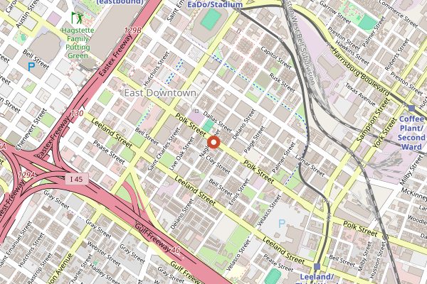 Map showing Nancy's Hustle in Houston