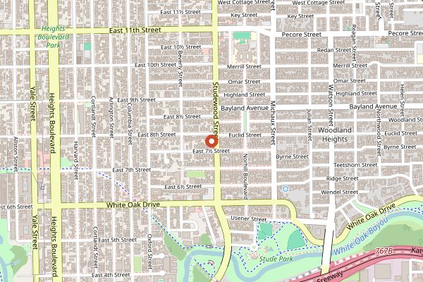 Map showing Antidote Coffee in Houston