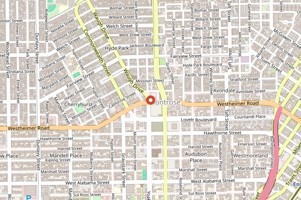 Map showing Blacksmith in Houston