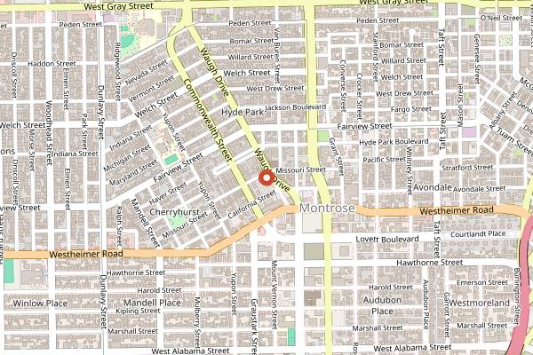 Map showing Campesino Coffee House in Houston