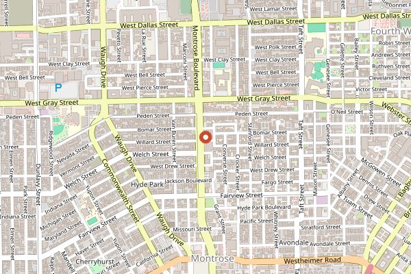 Map showing Inversion Coffee House in Houston