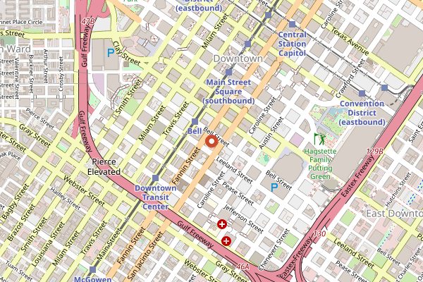 Map showing Tout Suite in Houston