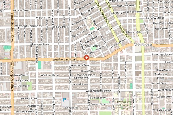 Map showing Hugo's in Houston