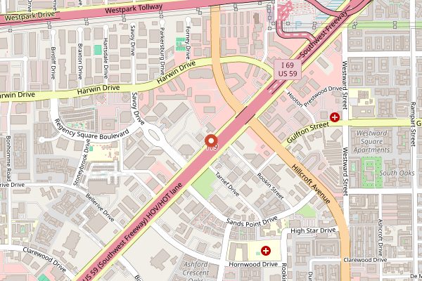 Map showing London Sizzler in Houston