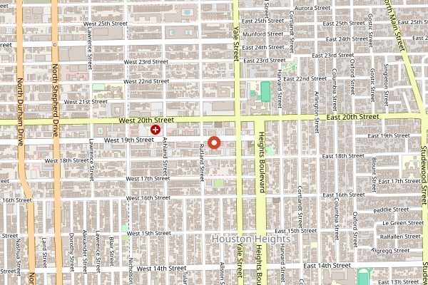 Map showing Boomtown Coffee in Houston