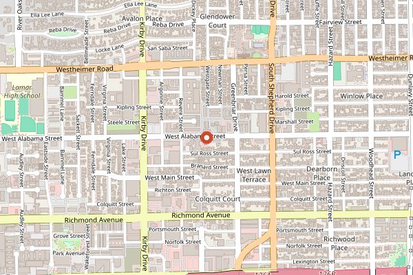 Map showing Ruggles Green in Houston