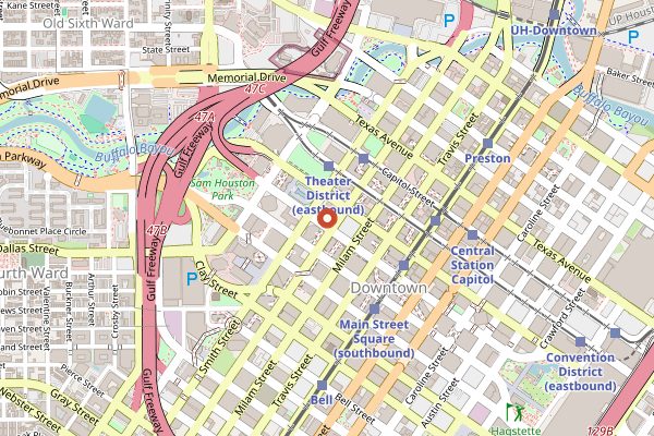Map showing Taste of Houston Food Tours in Houston