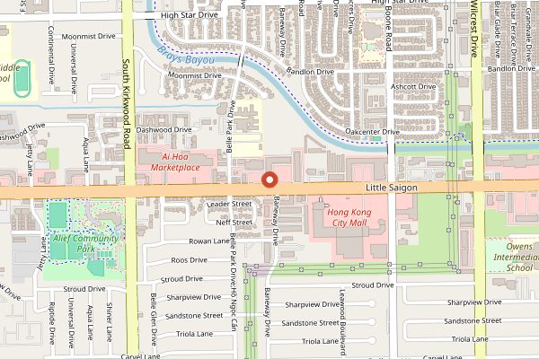 Map showing Crawfish and Noodles in Houston