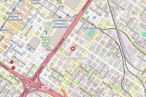 Map showing Koffeteria in Houston