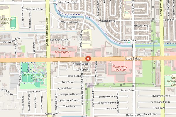 Map showing Hong Kong City Mall in Houston