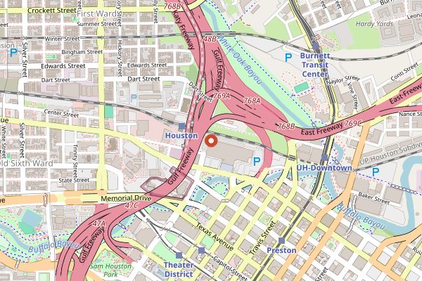 Map showing POST Houston (POST Market) in Houston