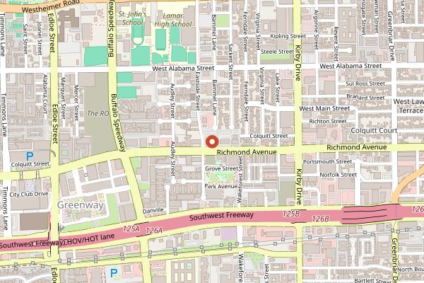 Map showing Urban Harvest Saturday Farmers Market in Houston