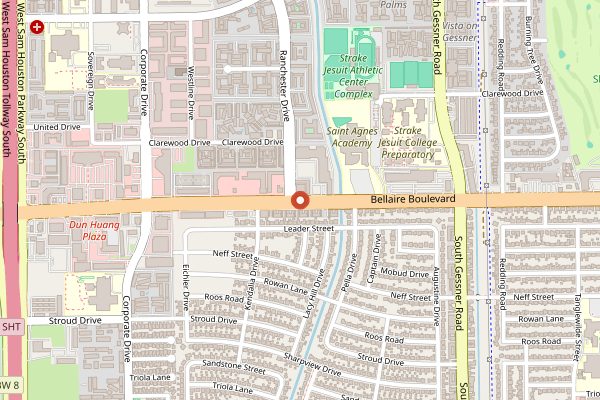 Map showing Welcome Food Center in Houston