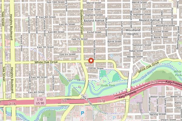 Map showing Donna's in Houston
