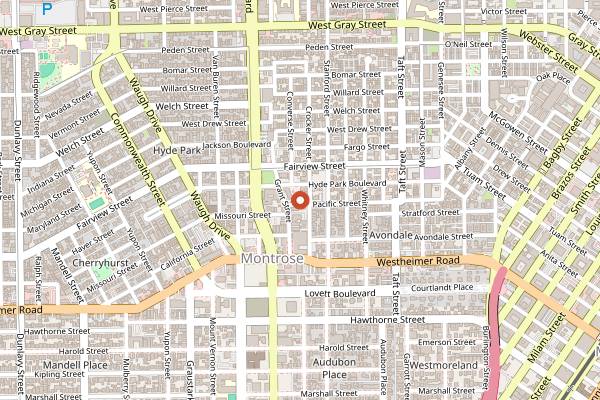 Map showing JR's Bar and Grill in Houston